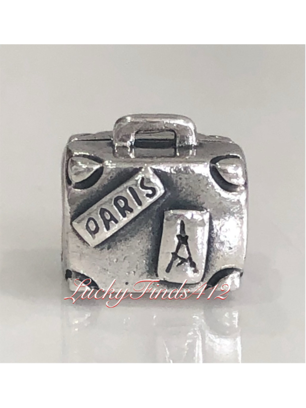 Authentic Pandora Paris Suitcase Travel Bag Vacation Charm Retired